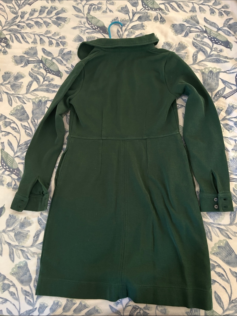 Long Sleeve Polo Dress in Emerald Green - Picture 7 of 7